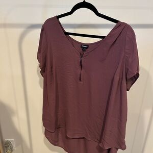 Torrid Dusty Putple Blouse with Zipper Detail